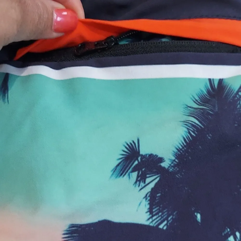 Pullin Men’s Short Jam Palm Tree Swim Trunks M